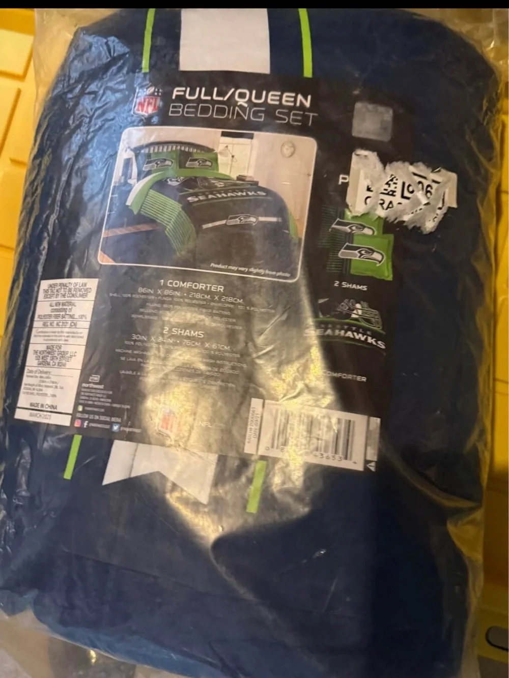 Northwest NFL Seattle Seahawks Comforter & Sham Set – Full/Queen Size